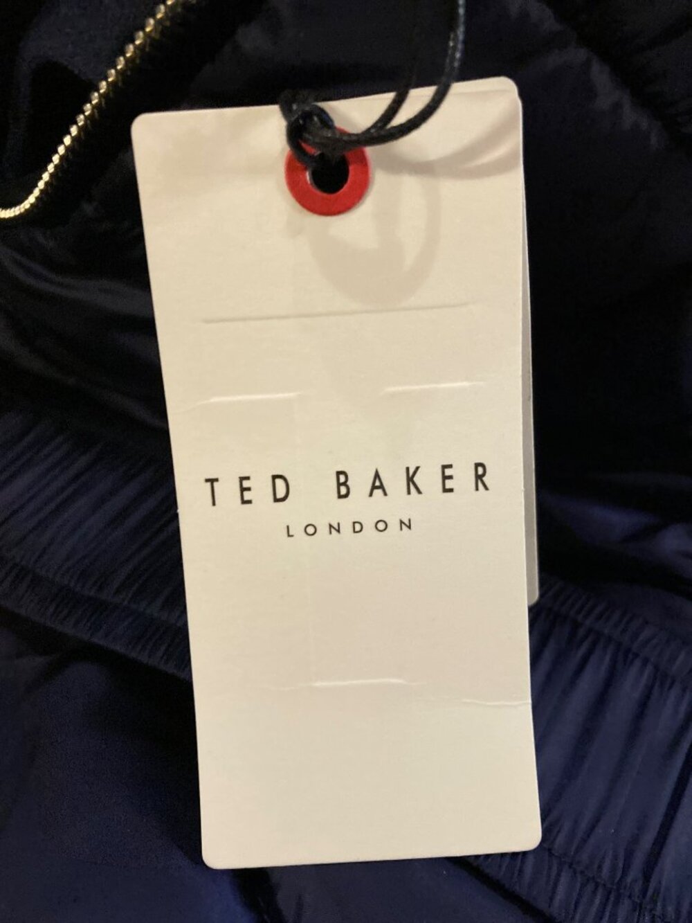 Ted Baker Aliciee Quilted Navy Belted Coat - Size 0/2 US - New with Tags - Picture 9 of 13